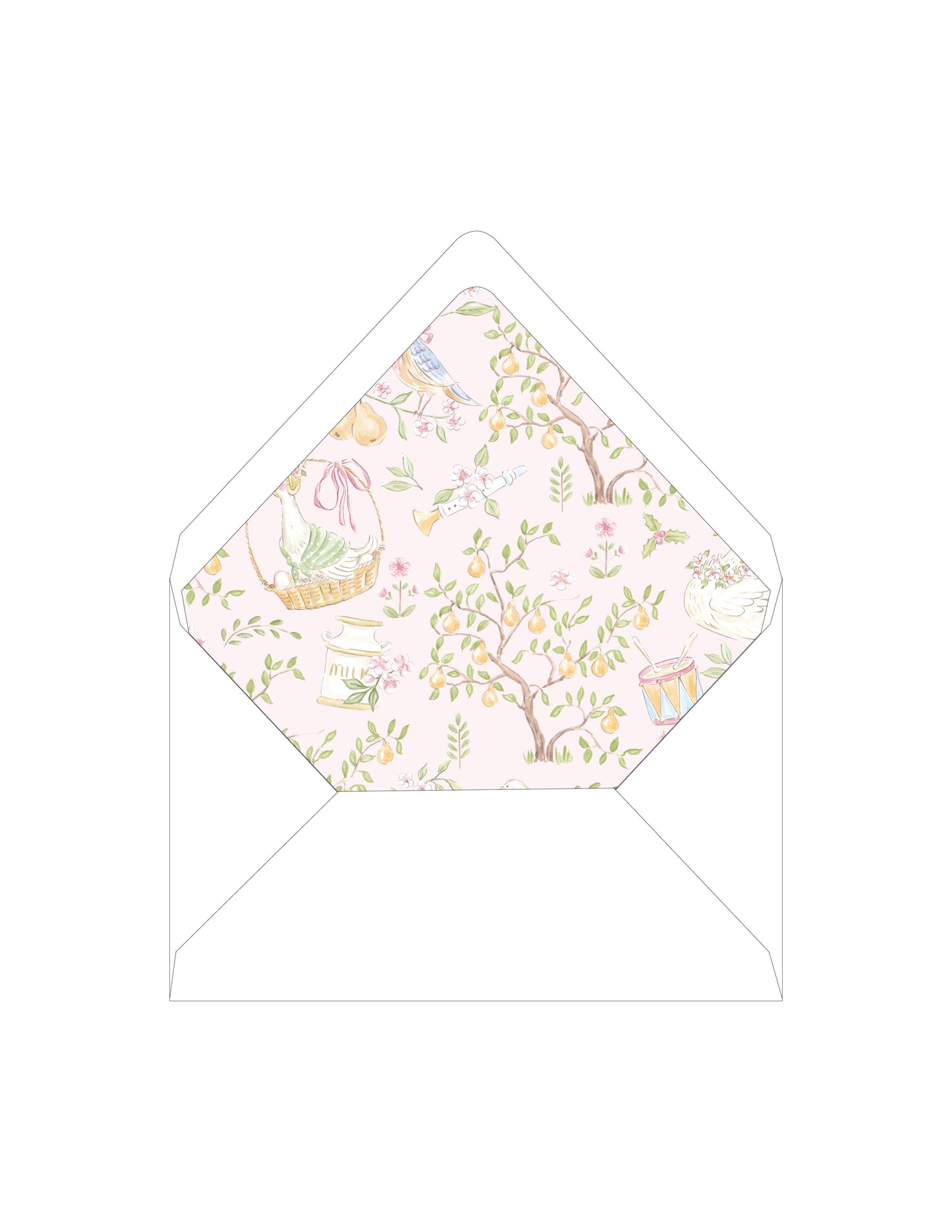 Partridge and Pears Pink Pattern Liner