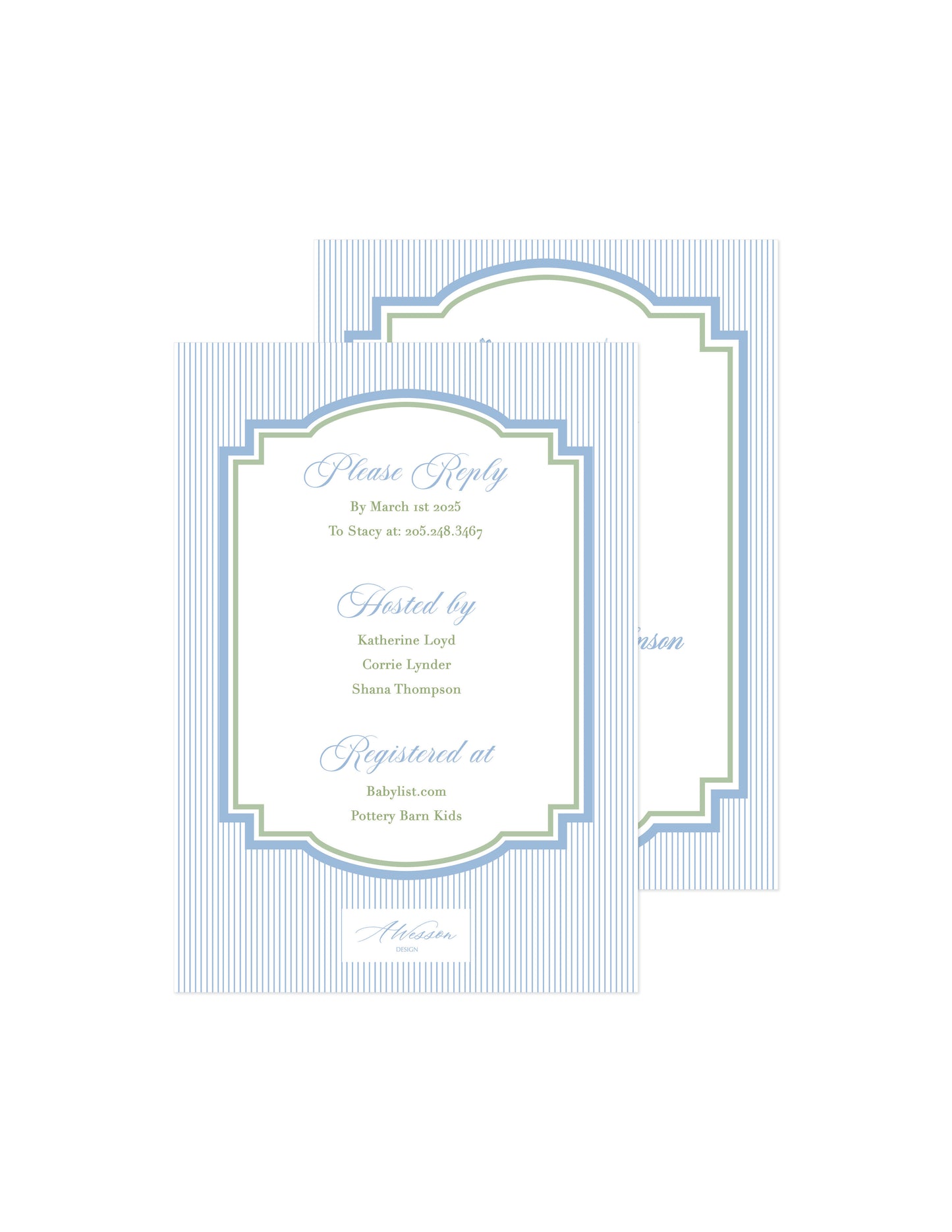 Baby Boy Blue Rocking horse Baby Shower Invite