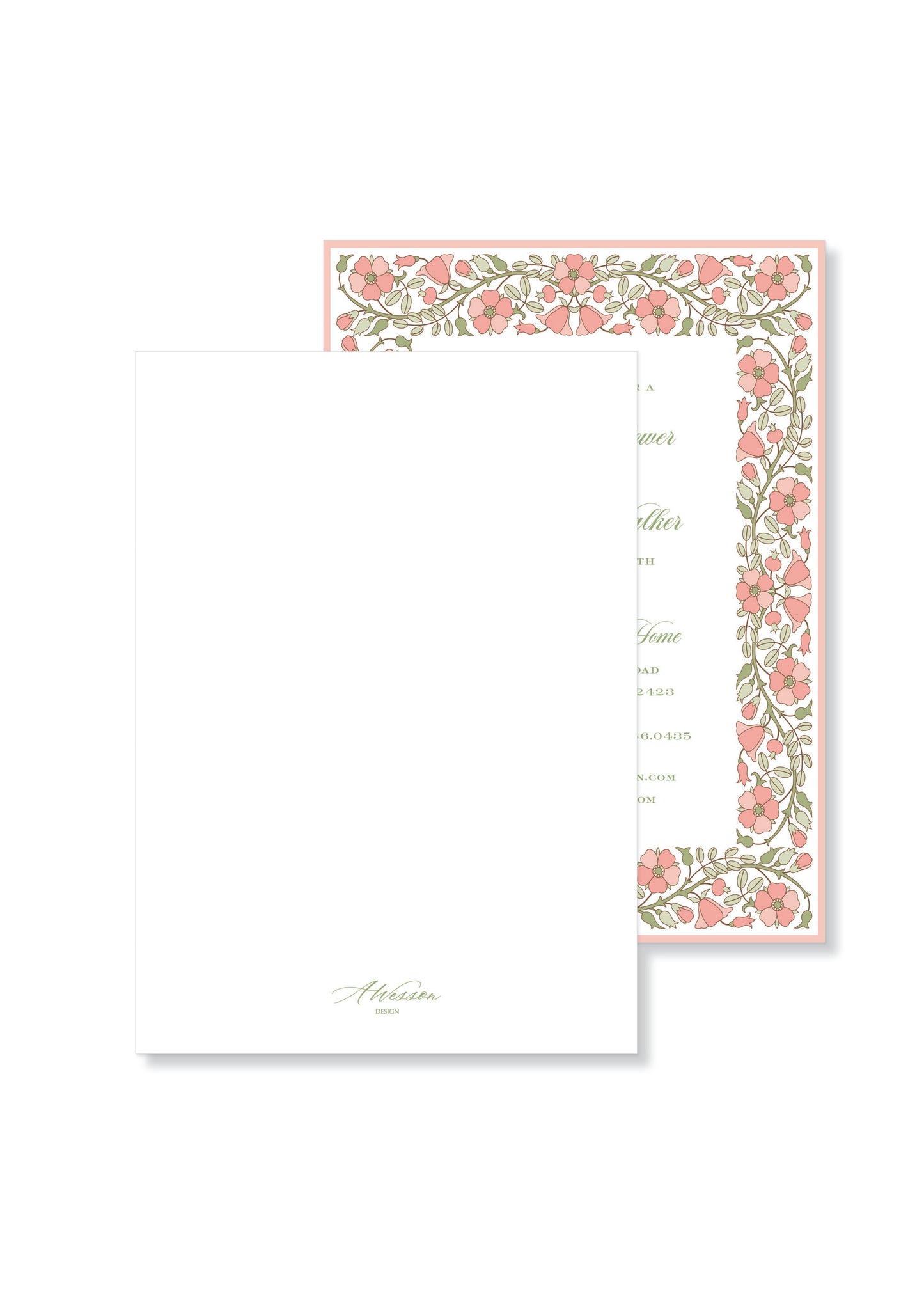 Pink Floral Frame Bridal Shower Invite