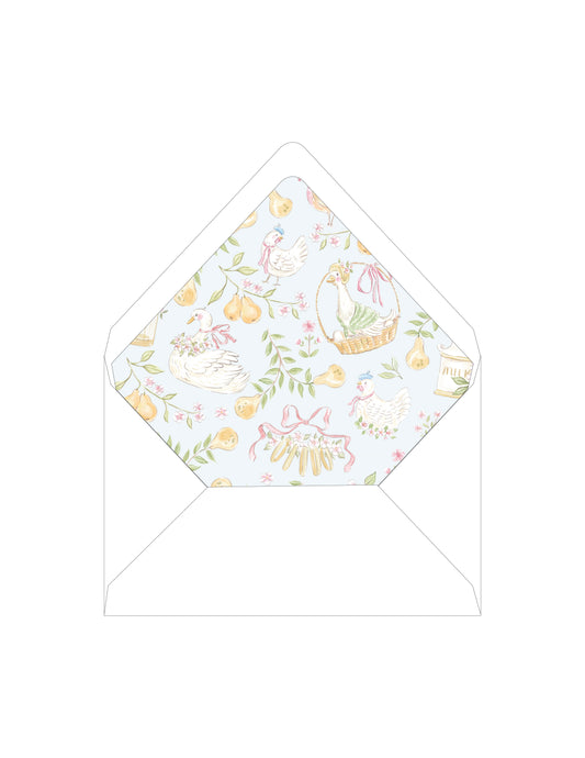 Partridge and Pears Blue Pattern Liner