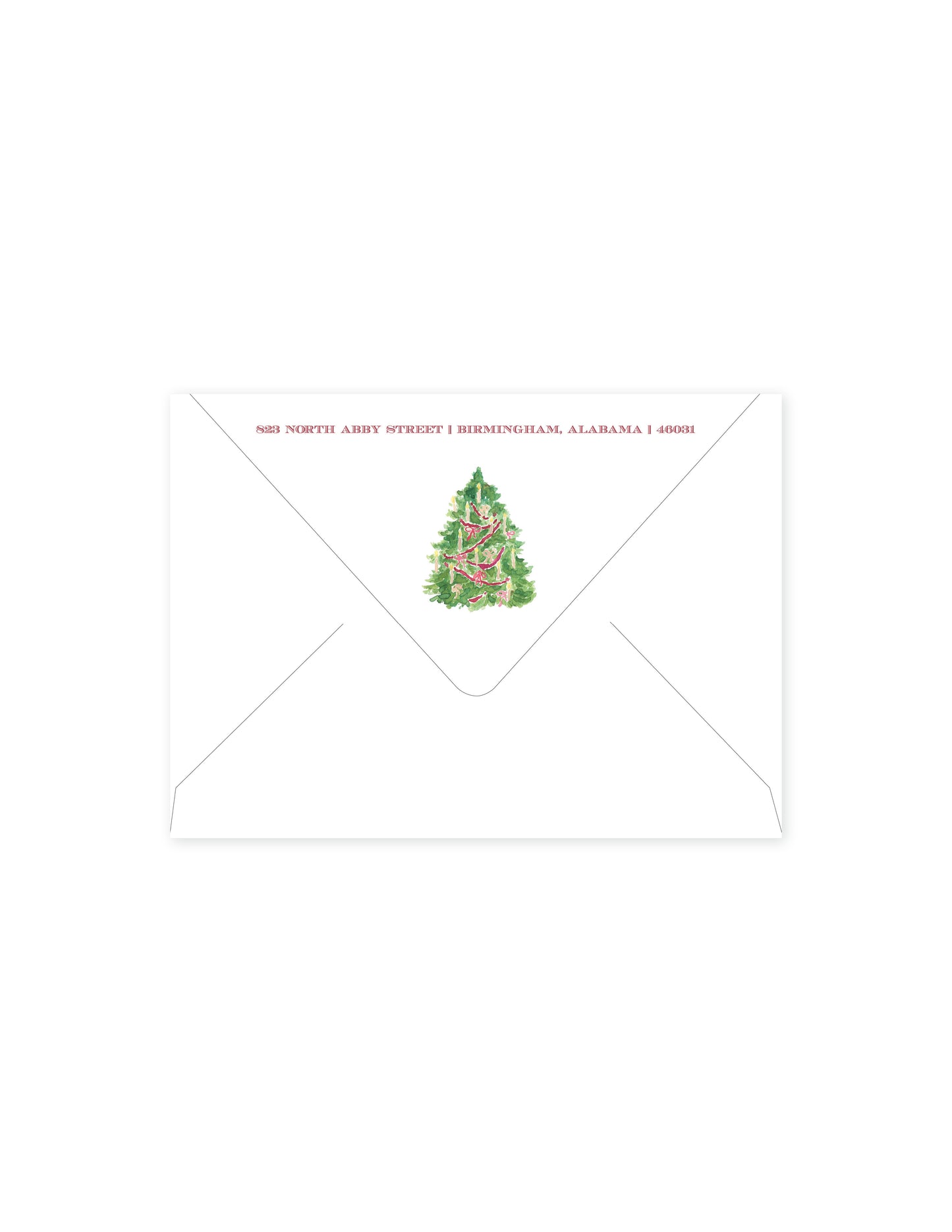 Burgundy Christmas Return Address