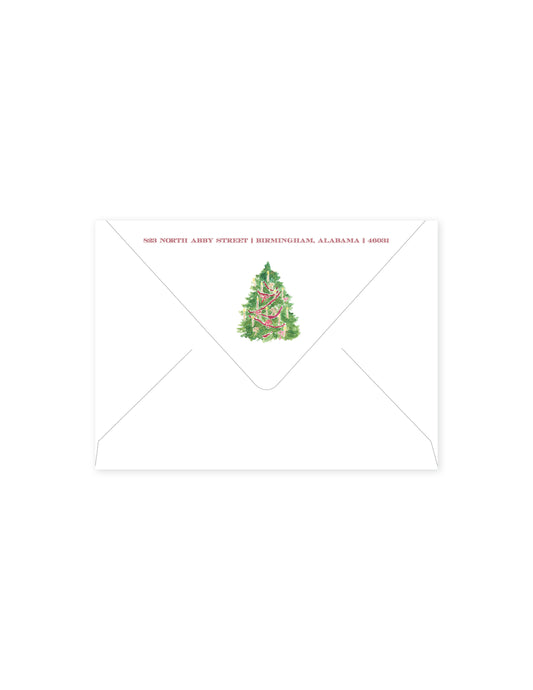 Burgundy Christmas Return Address