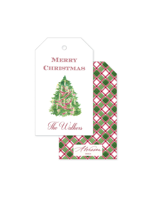 Burgundy Christmas Tree Tag