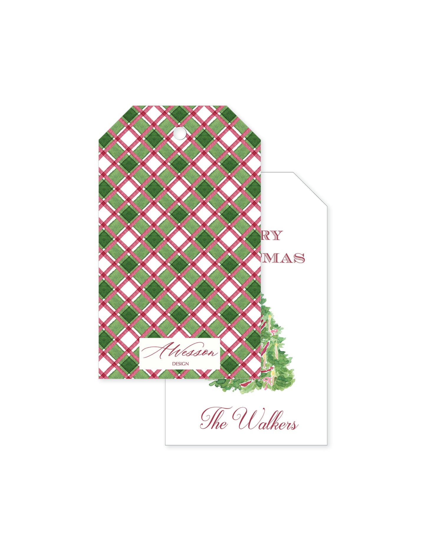Burgundy Christmas Tree Tag