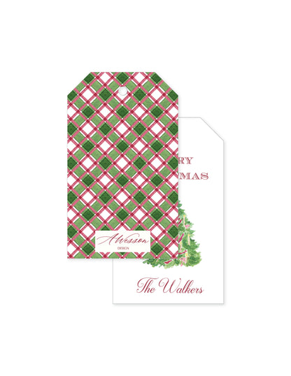 Burgundy Christmas Tree Tag