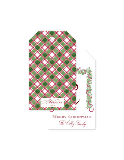 Burgundy Christmas Garland Tag