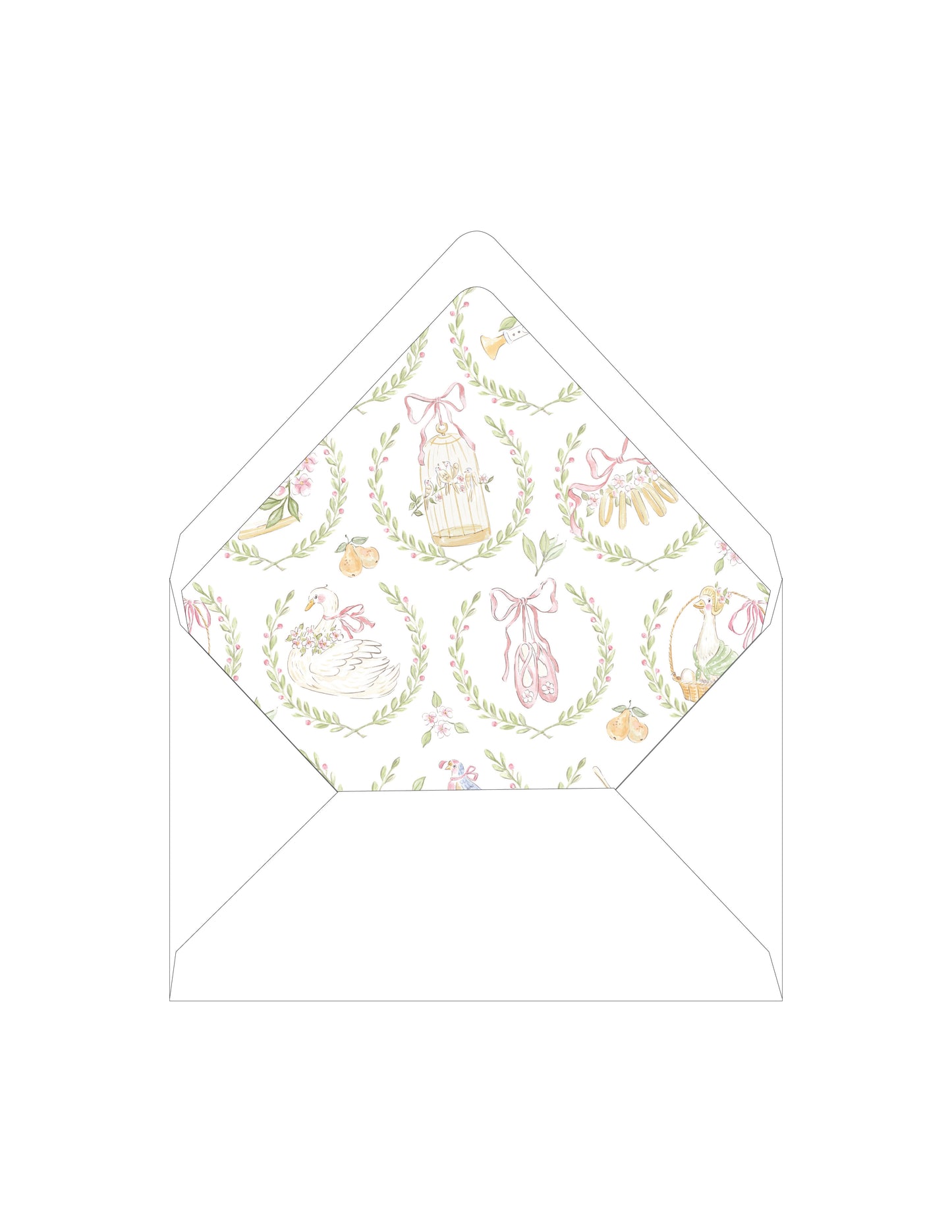 Partridge and Pears White Pattern Liner