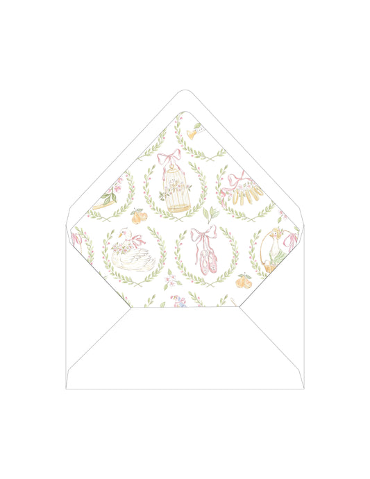 Partridge and Pears White Pattern Liner