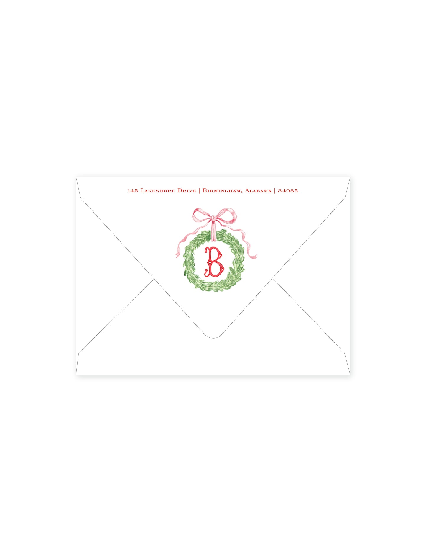 Christmas Holly Wreath Return Address