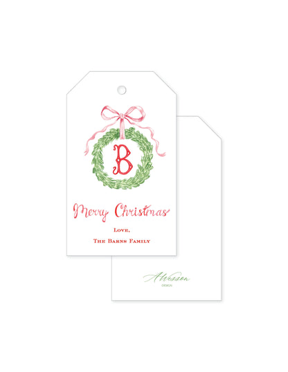 Christmas Holly Wreath Tag