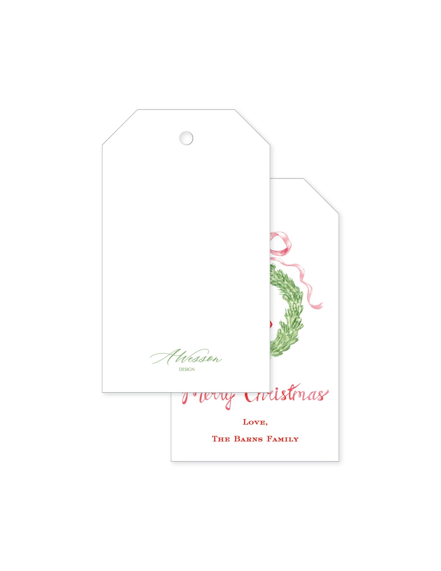 Christmas Holly Wreath Tag