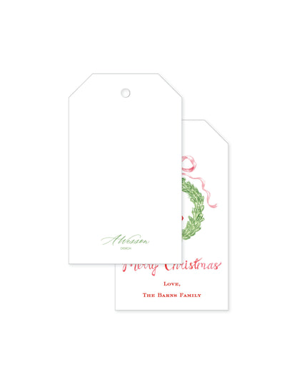 Christmas Holly Wreath Tag