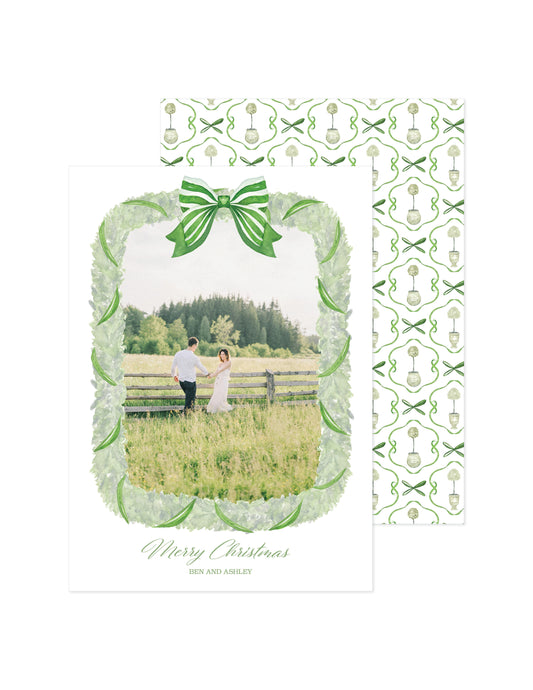 Olive Topiary Bow Border