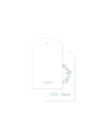 Watercolor Bluebell Wreath Tag